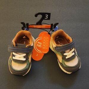NWT, Wonder Nation Kids', Boys/Baby Size 3, Tan, Khaki, Black, Rustish Trainers